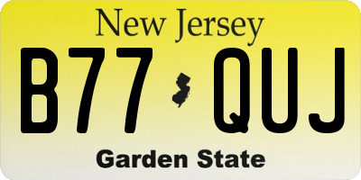 NJ license plate B77QUJ
