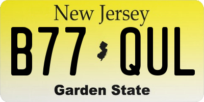 NJ license plate B77QUL