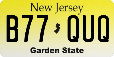 NJ license plate B77QUQ