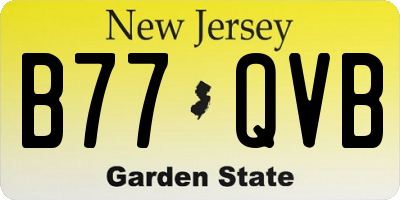 NJ license plate B77QVB