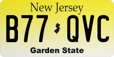 NJ license plate B77QVC