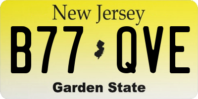 NJ license plate B77QVE