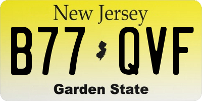 NJ license plate B77QVF