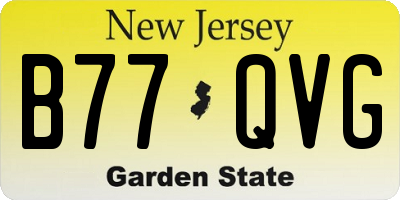 NJ license plate B77QVG
