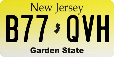 NJ license plate B77QVH