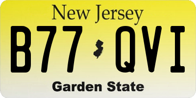 NJ license plate B77QVI