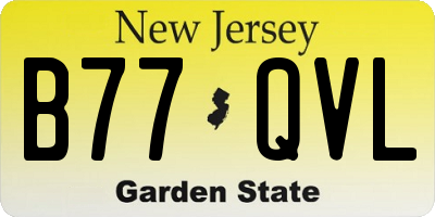 NJ license plate B77QVL