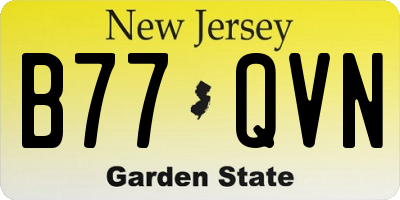 NJ license plate B77QVN
