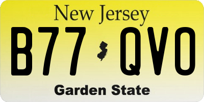 NJ license plate B77QVO