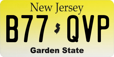 NJ license plate B77QVP