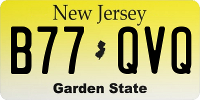 NJ license plate B77QVQ