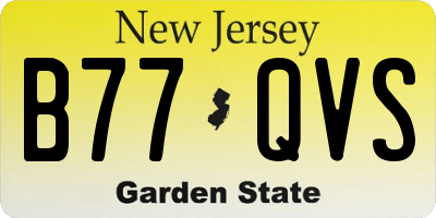 NJ license plate B77QVS