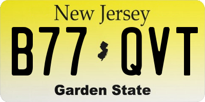 NJ license plate B77QVT