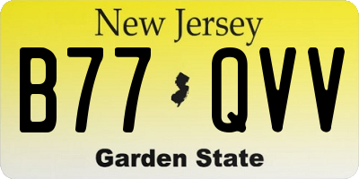 NJ license plate B77QVV