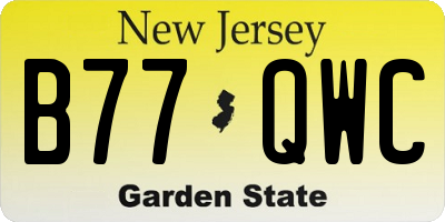 NJ license plate B77QWC