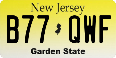 NJ license plate B77QWF