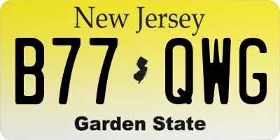NJ license plate B77QWG