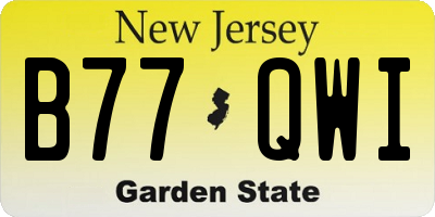 NJ license plate B77QWI