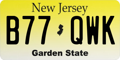 NJ license plate B77QWK
