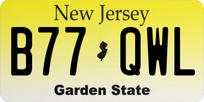 NJ license plate B77QWL