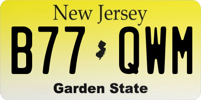 NJ license plate B77QWM
