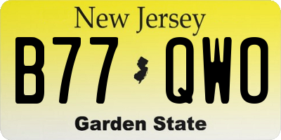 NJ license plate B77QWO