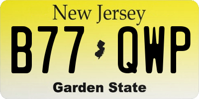 NJ license plate B77QWP