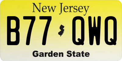 NJ license plate B77QWQ