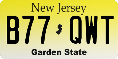 NJ license plate B77QWT