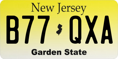 NJ license plate B77QXA