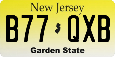 NJ license plate B77QXB