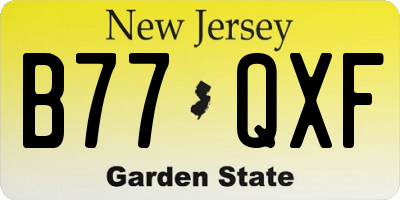 NJ license plate B77QXF