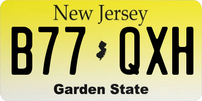 NJ license plate B77QXH