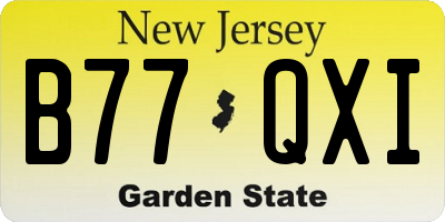 NJ license plate B77QXI