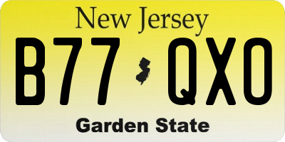 NJ license plate B77QXO