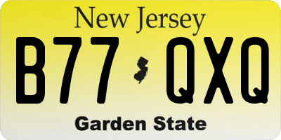 NJ license plate B77QXQ