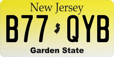 NJ license plate B77QYB