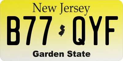 NJ license plate B77QYF