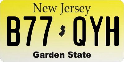 NJ license plate B77QYH
