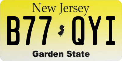 NJ license plate B77QYI