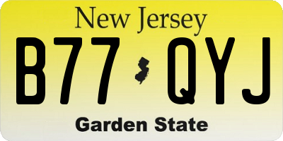 NJ license plate B77QYJ