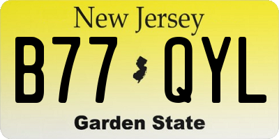 NJ license plate B77QYL