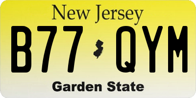 NJ license plate B77QYM