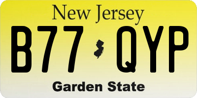 NJ license plate B77QYP