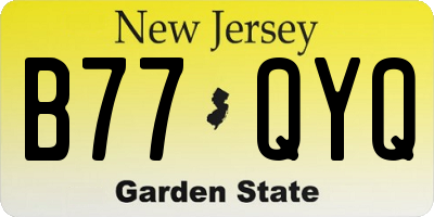 NJ license plate B77QYQ