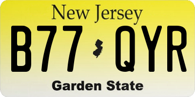 NJ license plate B77QYR