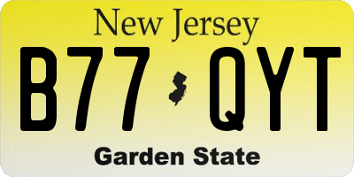 NJ license plate B77QYT