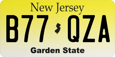 NJ license plate B77QZA