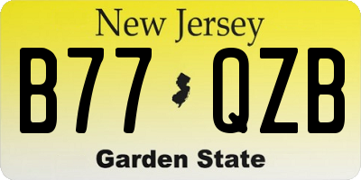 NJ license plate B77QZB