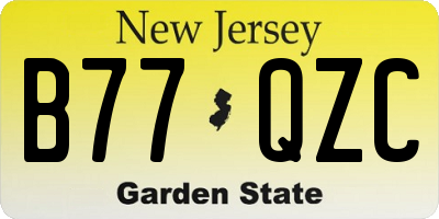 NJ license plate B77QZC